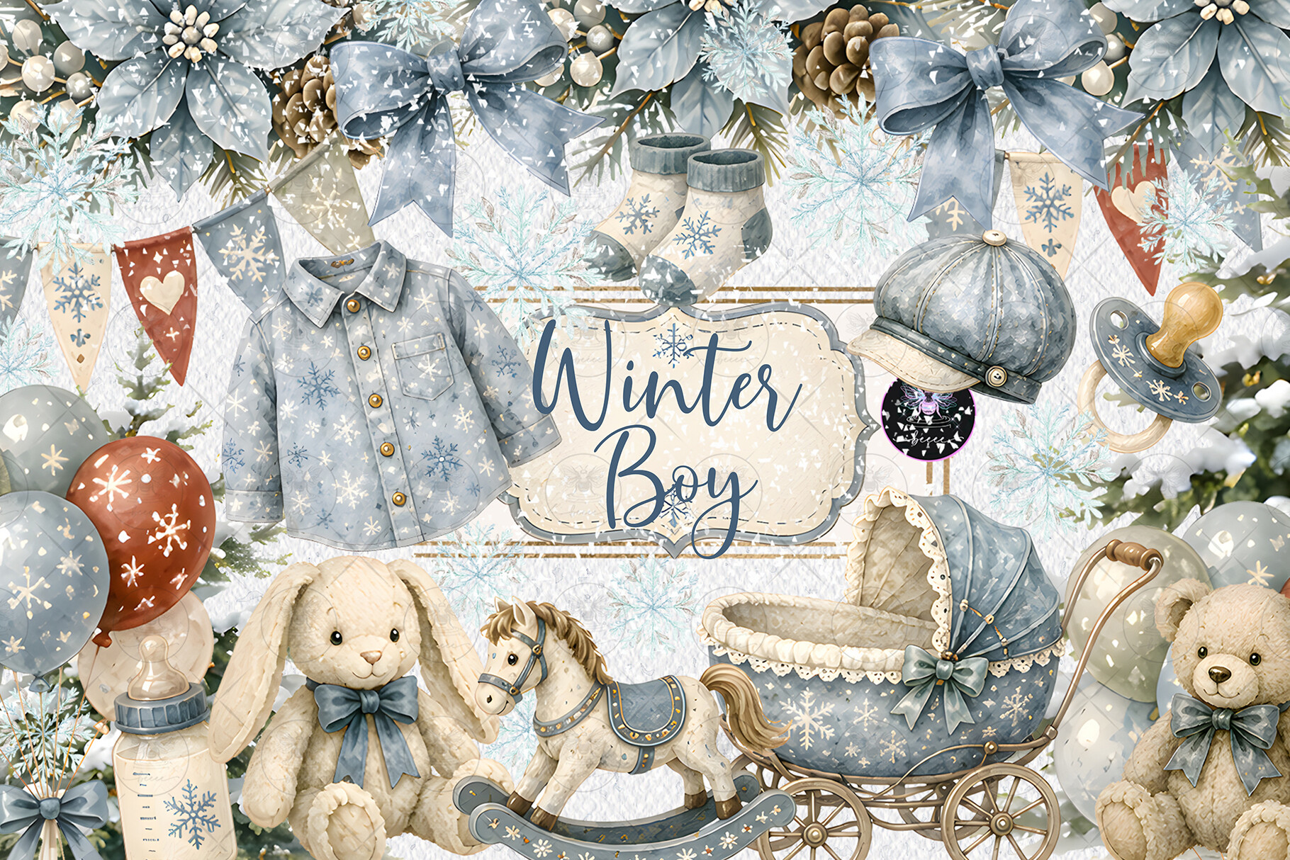 Winter Wonderland Snowflake Clipart - photo 1