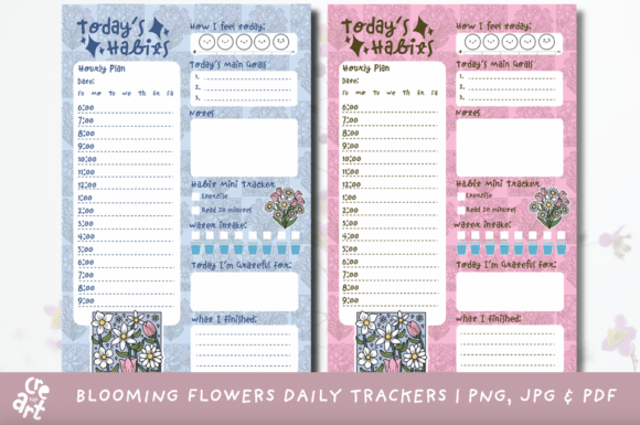 Blooming Flowers Daily Habit Tracker
