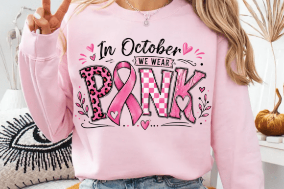 Breast Cancer Awareness Png,Pink October Graphic T-shirt Designs By The Moon SVG