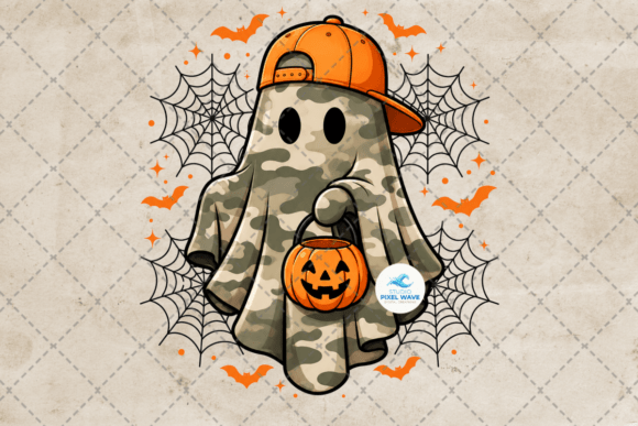 Camo Halloween Ghost Kids Boys Png