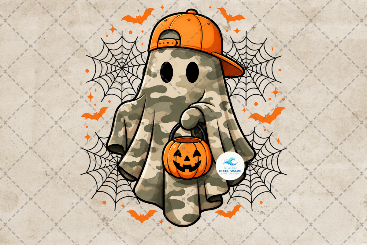 Camo Halloween Ghost Kids Boys Png