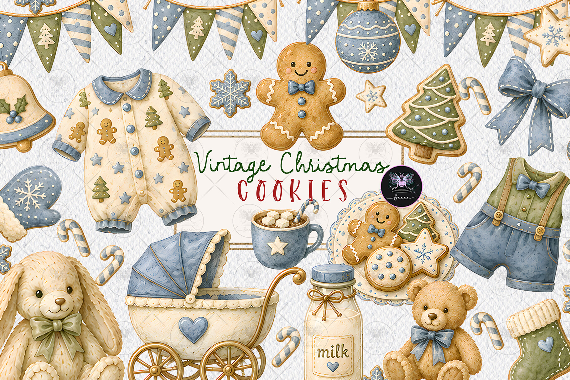 Christmas Cookies Baby Clipart - photo 1