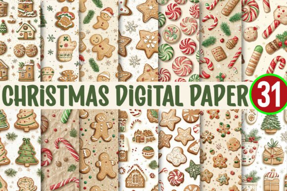 Christmas Digital Paper Patterns Bundle