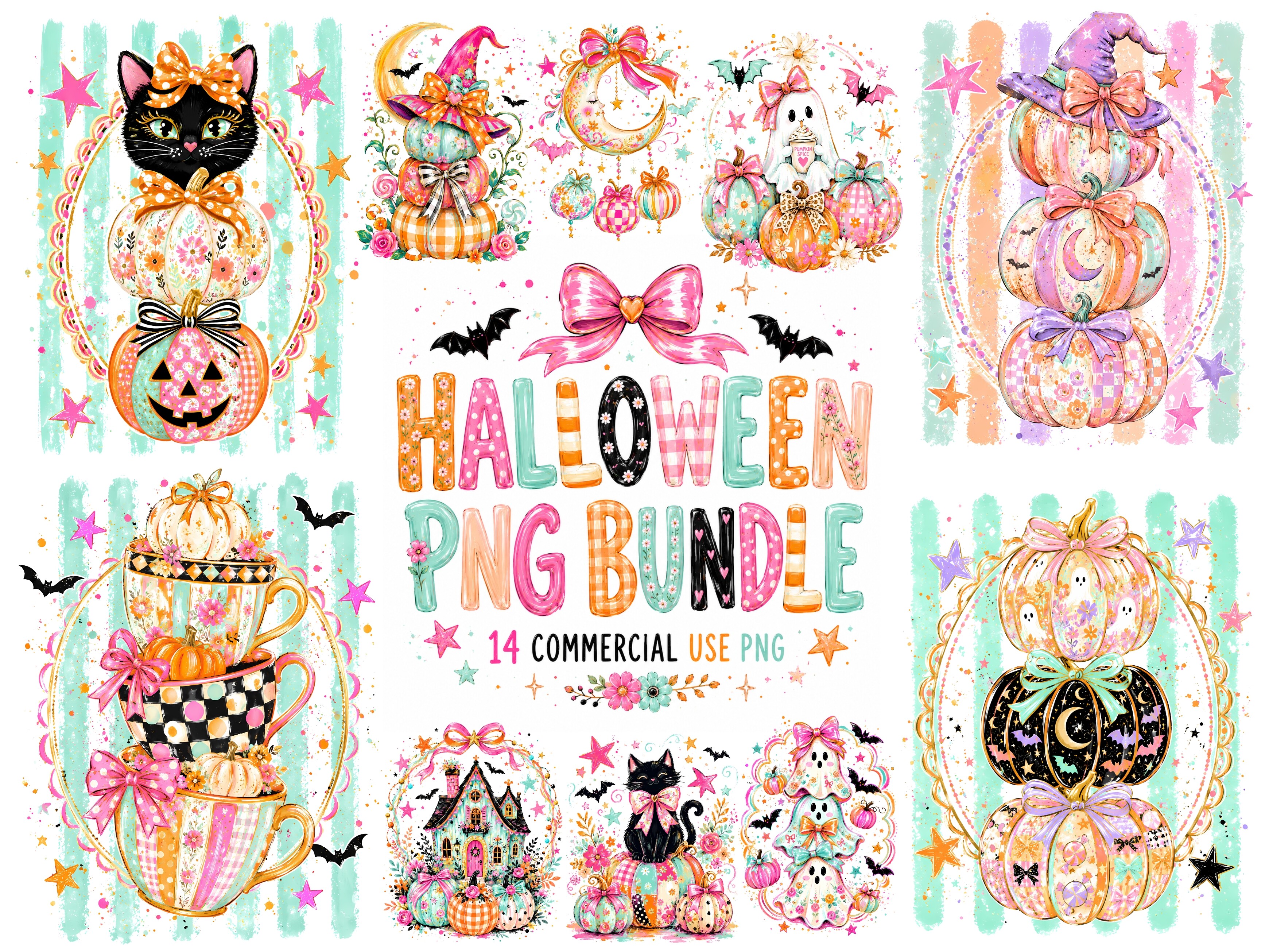 Coquette Halloween PNG Bundle Spooky PNG