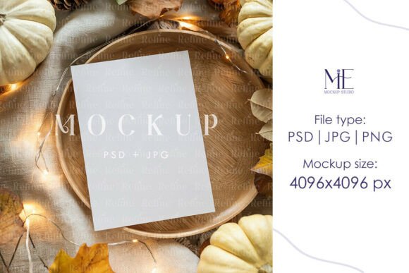 Fall Invitation Card Mockup 5x7 Autumn