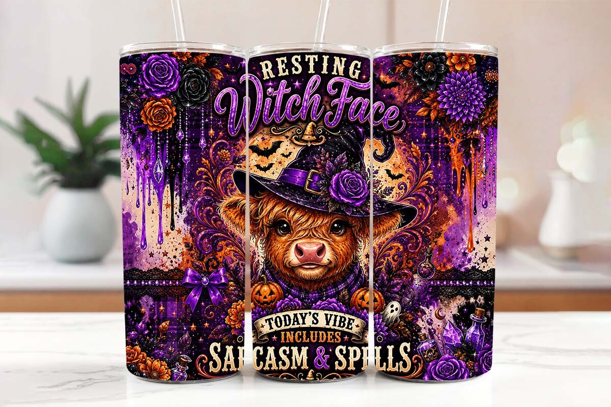 Funny HIGHLAND COW Halloween Tumbler
