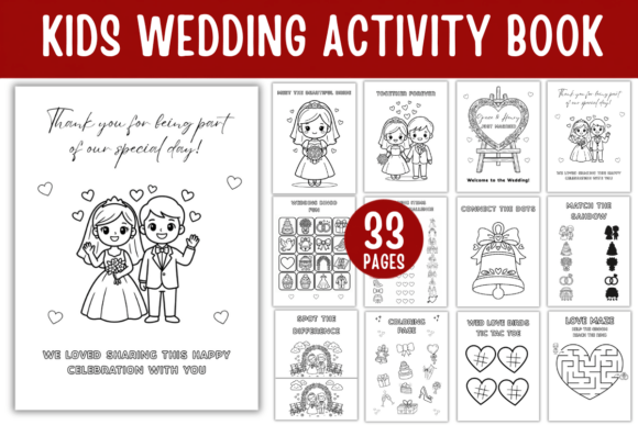 Kids Wedding Activity Coloring Book