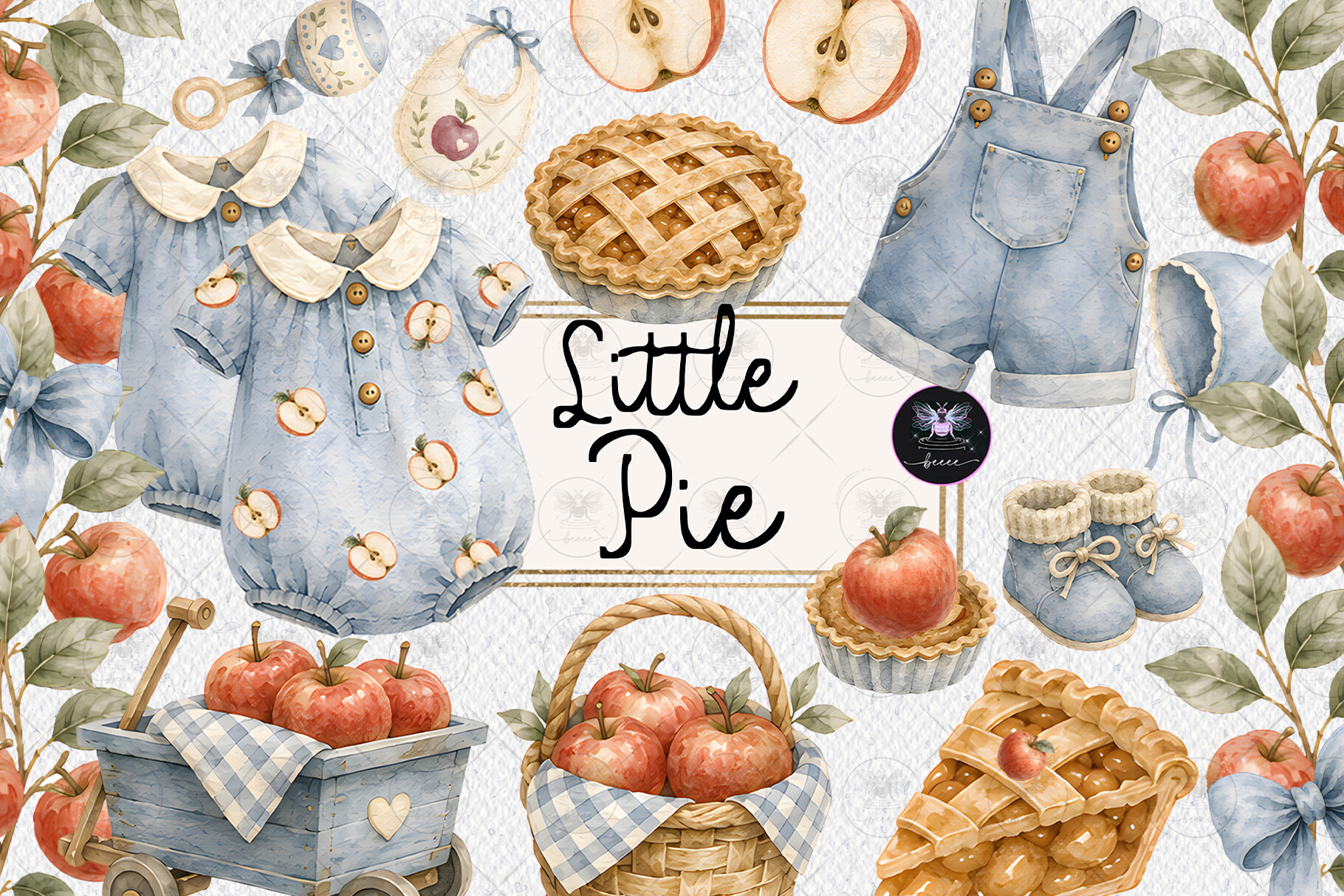 Little Cutie Pie Baby Clipart - photo 1