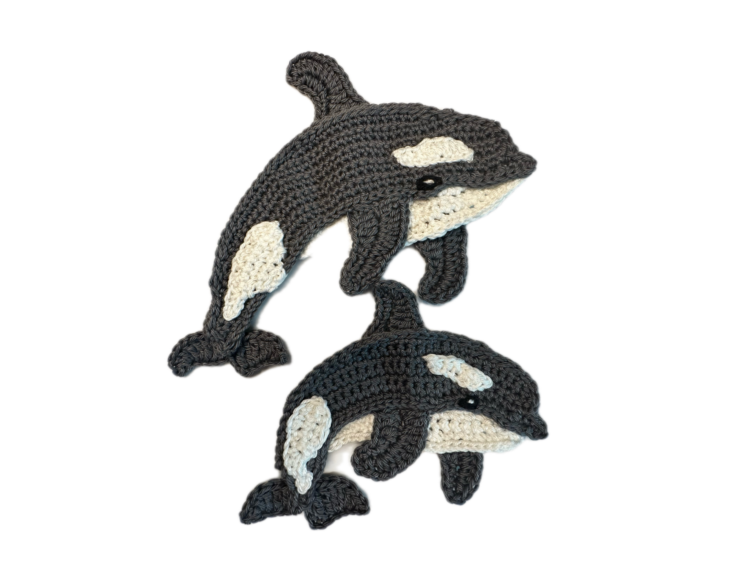 Orca Whale and Baby Crochet Applique