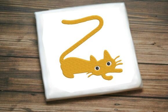Playful Cat Monogram Letter Z