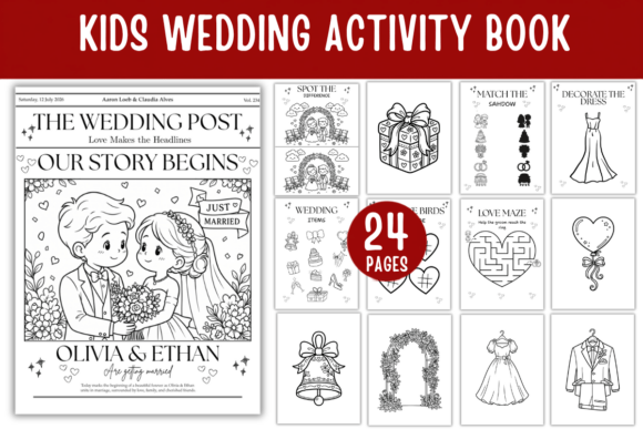 Wedding Activity Coloring Book for Kids