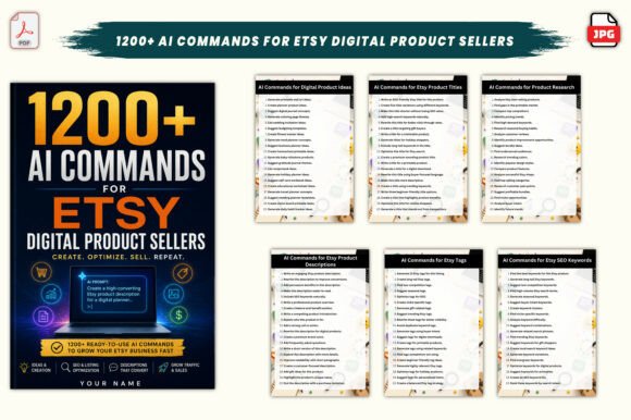 1200+ AI Commands for Etsy Digital Produ