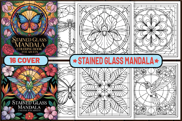 65 Stained Glass Mandala Coloring Pages