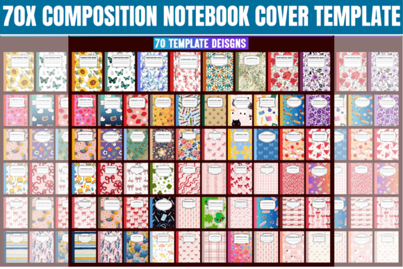70x Editable Composition Notebook Cover