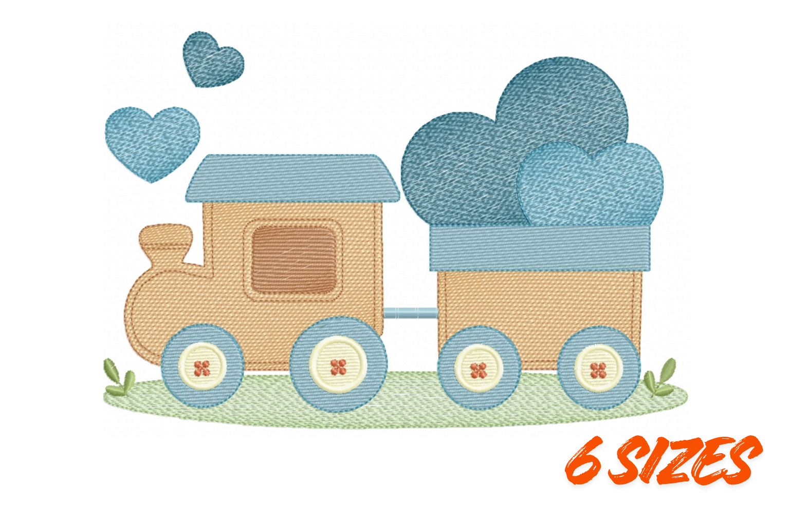 Baby Train Embroidery Design Template