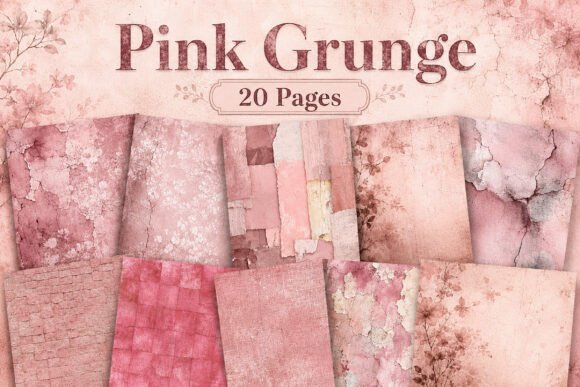 Blush Pink Grunge Junk Journal Papers