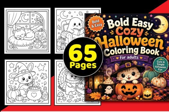Bold Cozy Halloween Coloring Fun Book