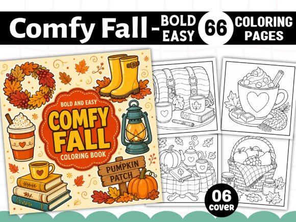 Bold and Easy Comfy Fall Coloring Book