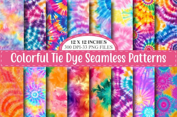 Colorful Tie Dye Seamless Patterns