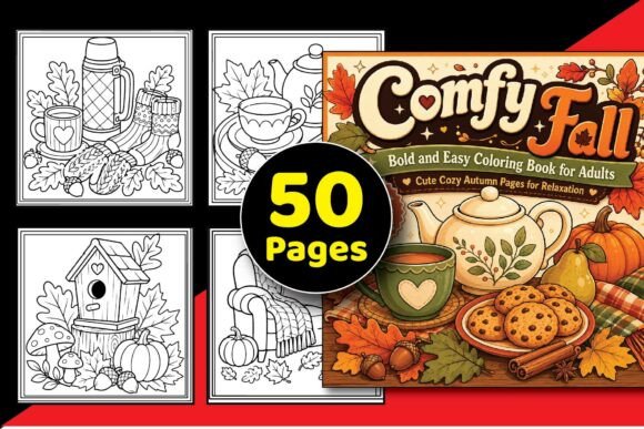 Comfy Fall Bold & Easy Coloring Book