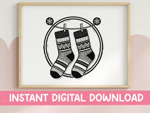 Cozy Winter Socks On A Snowflake Graphics