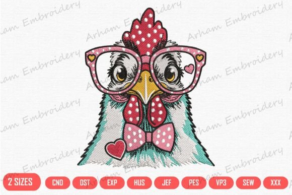 Cute Chicken with Glasses