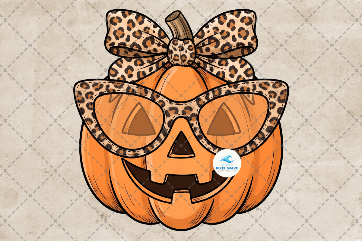 Cute Leopard Pumpkin Halloween Fall Png
