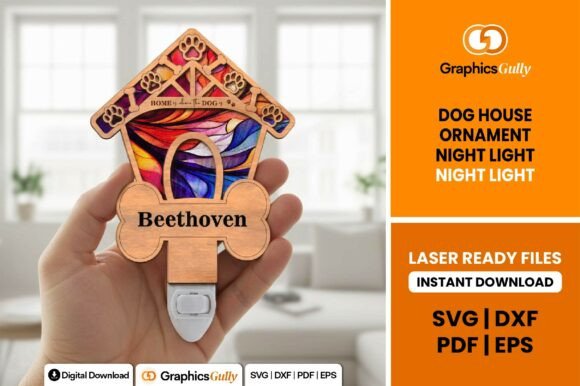 Dog House Night Light Svg Laser Cutting