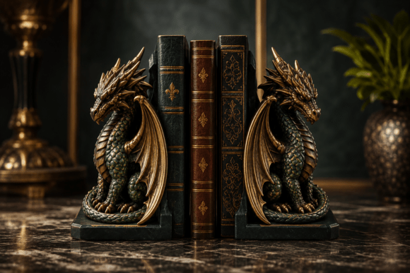 Dragon Bookends STL - Fantasy 3D Printable Bookends - Image 3