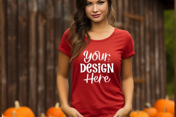Fall Bella Canvas 3001 T-shirt Mockup