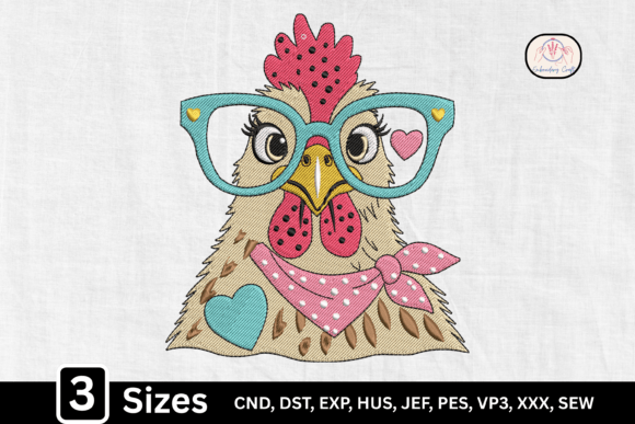 Funny Hen Cute Chicken with Glasses