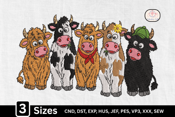 Highland Dairy Cute Farm Cow Friends