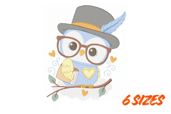 Little Owl with a Hat Embroidery Design