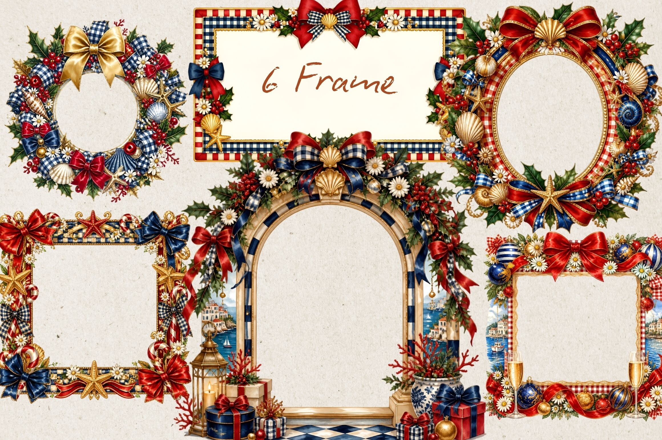 Luxurious Coastal Christmas Clipart Png - photo 2