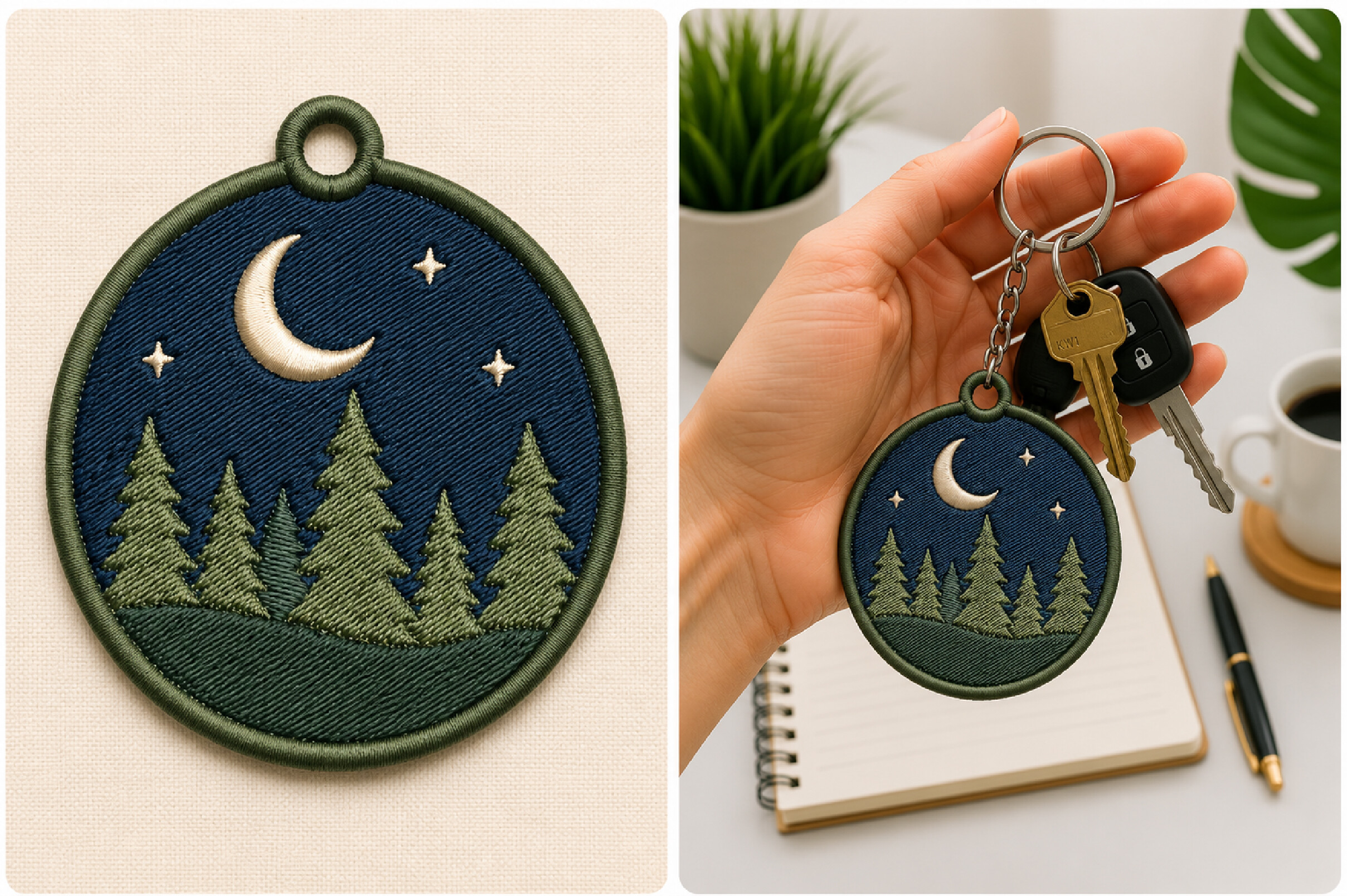 Moonlight Keychain Embroidery