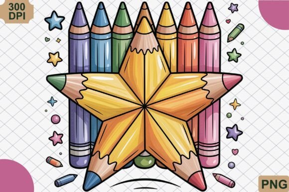 Personalized Crayon Star Back To School Graphics