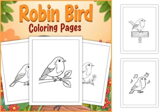Robin Bird Coloring Pages for Kids