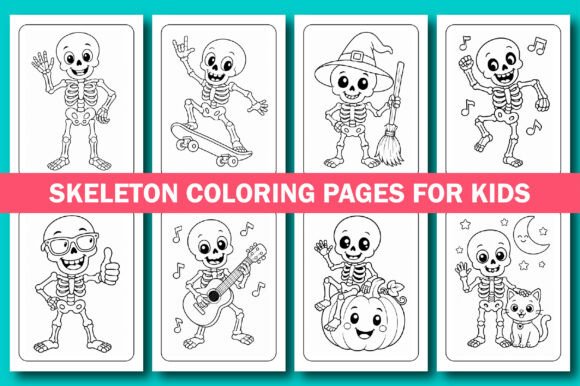 Skeleton Coloring Pages for Kids