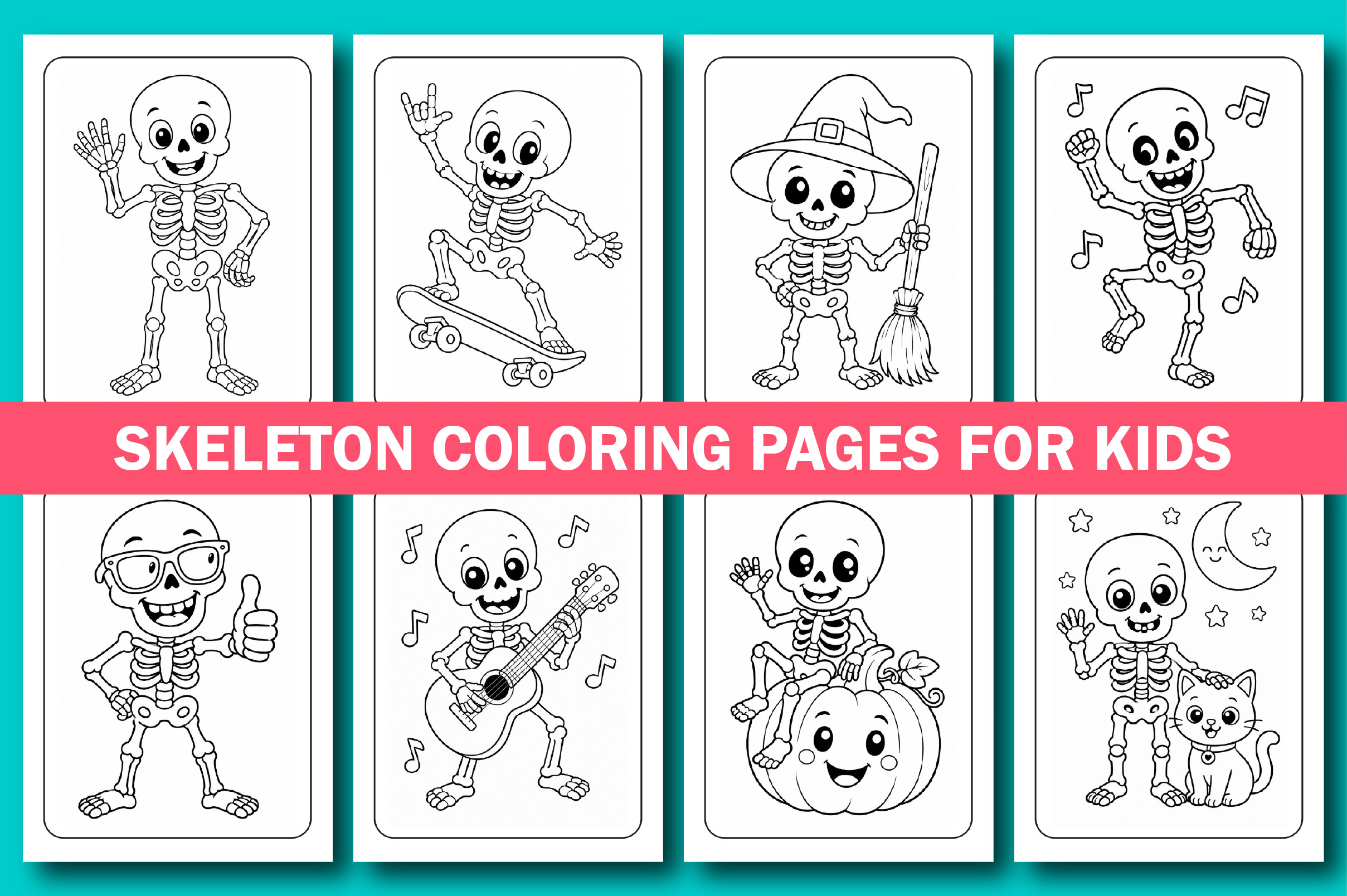 Skeleton Coloring Pages for Kids