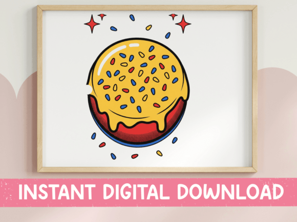 Sprinkled Donut Pop Art Dessert Print