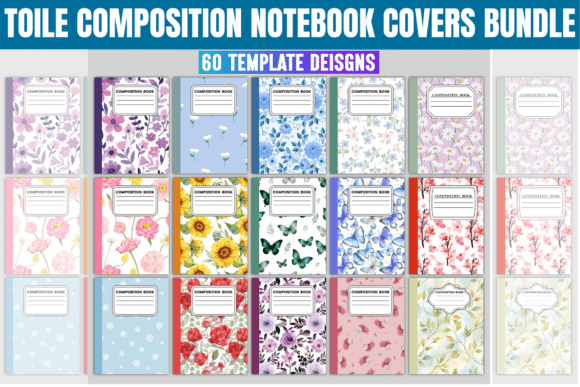 Toile Composition Notebook Covers Bundle