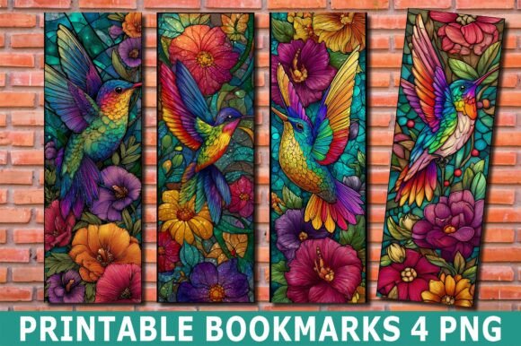Vibrant Hummingbird Floral Bookmark