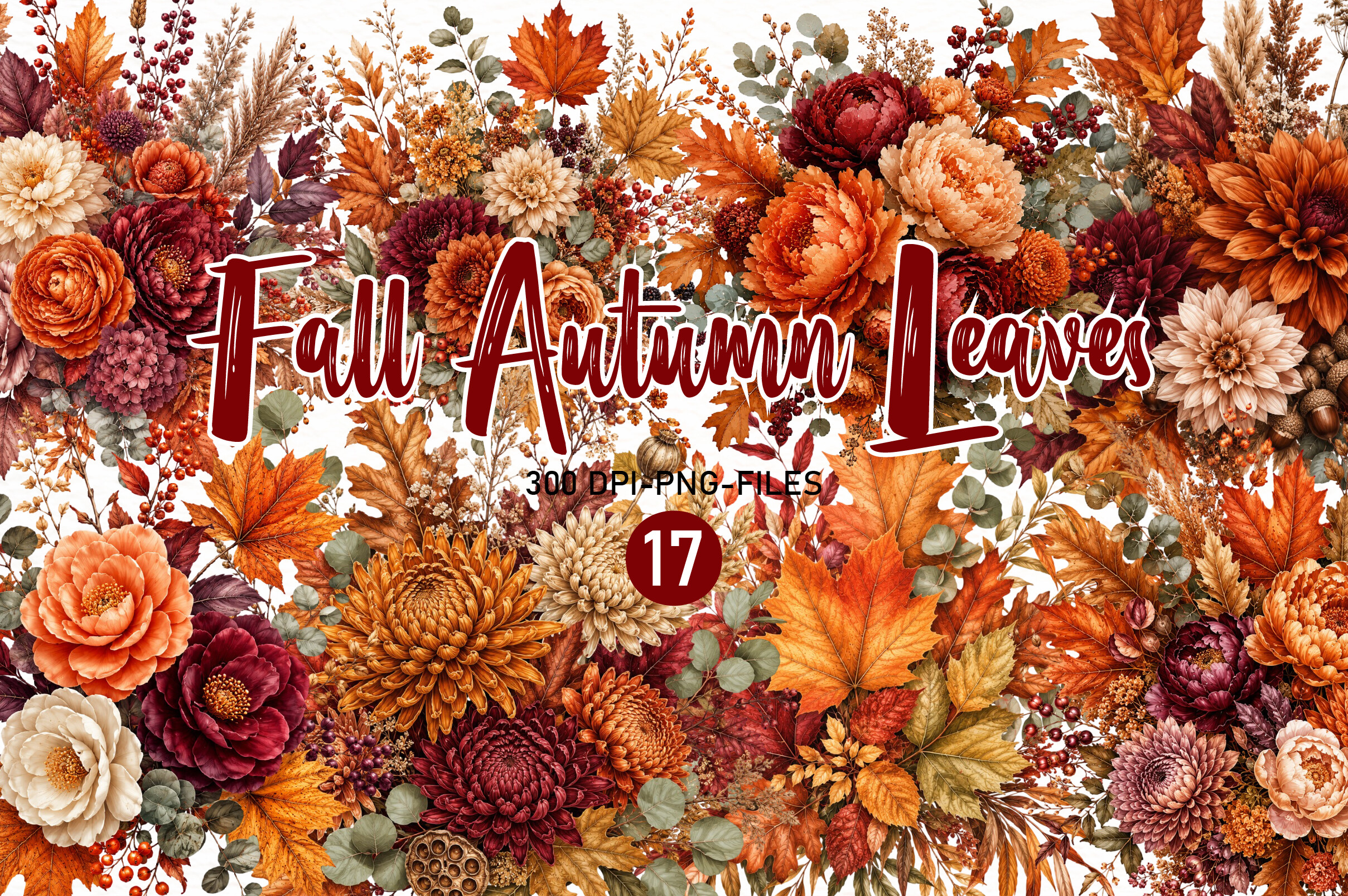 Watercolor Fall Autumn Leaves Clipart Graphic by Designworld · Creative ...