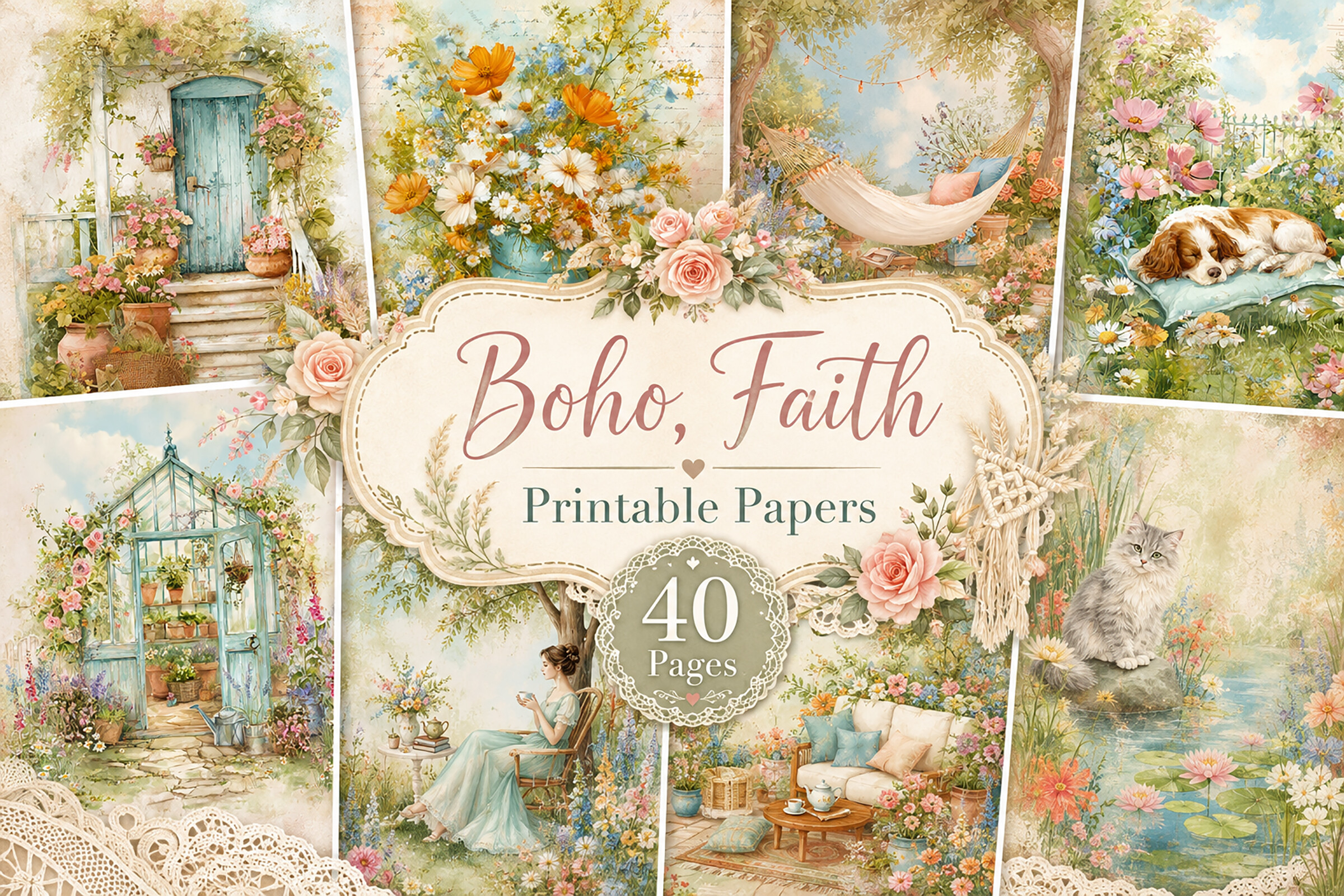 Whimsical Cottage Junk Journal Papers
