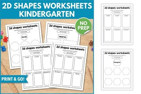 2D Shapes Worksheets Kindergarten