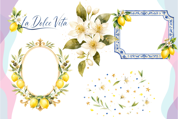 Amalfi Summer Luxury Watercolor Clipart - photo 8