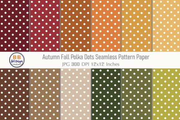 Autumn Fall Polka Dots Seamless Pattern