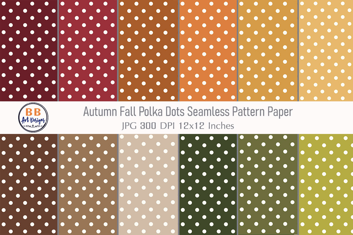 Autumn Fall Polka Dots Seamless Pattern