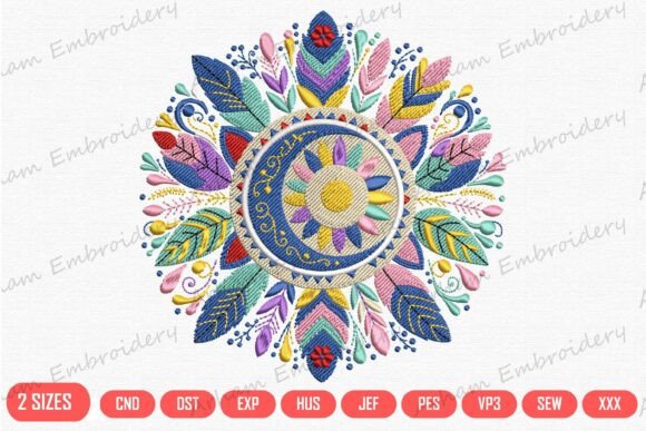 Celestial Floral Moon Mandala