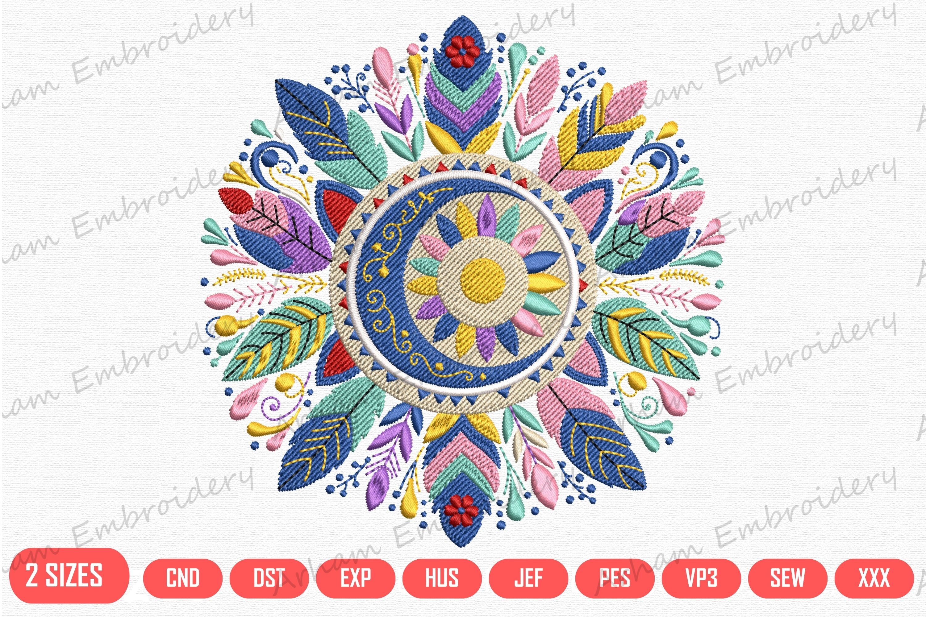 Celestial Floral Moon Mandala